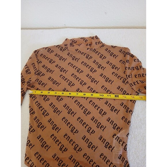 ASOS DESIGN angel energy flocked bodysuit in camel Size 8 - Picture 14 of 16